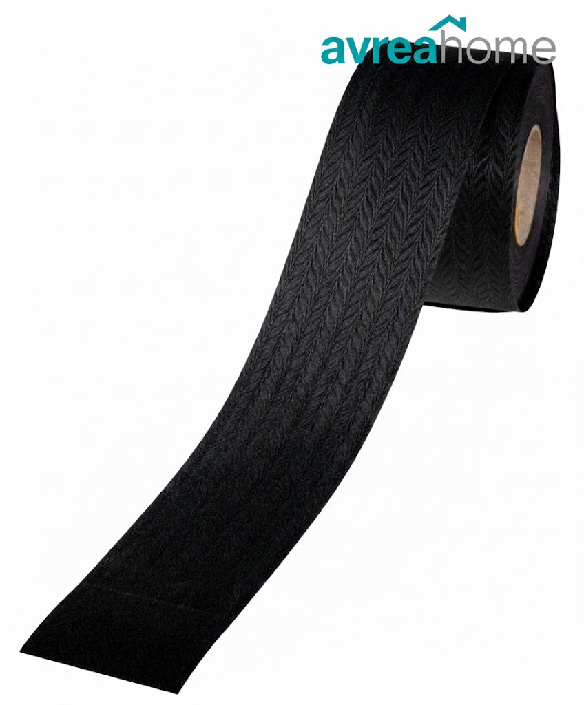 89mm (3.5") VERTICAL BLIND FABRIC. FULL ROLL. 100M. FEATHERWEAVE BLACK
