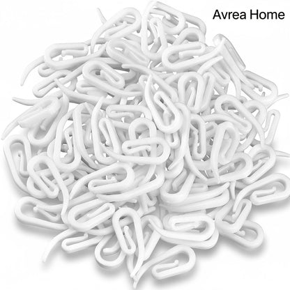 CURTAIN HOOKS FOR RING HEADER TAPE WHITE PLASTIC NYLON HOOK UK STANDARD SIZE