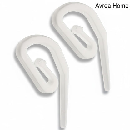 CURTAIN HOOKS FOR RING HEADER TAPE WHITE PLASTIC NYLON HOOK UK STANDARD SIZE