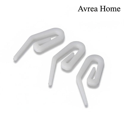 CURTAIN HOOKS FOR RING HEADER TAPE WHITE PLASTIC NYLON HOOK UK STANDARD SIZE
